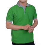 Kaos Polo Hijau Fuji Krah Abu